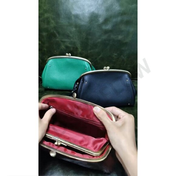 Elegant Burgundy Leather Clutch - Picture 8 of 8